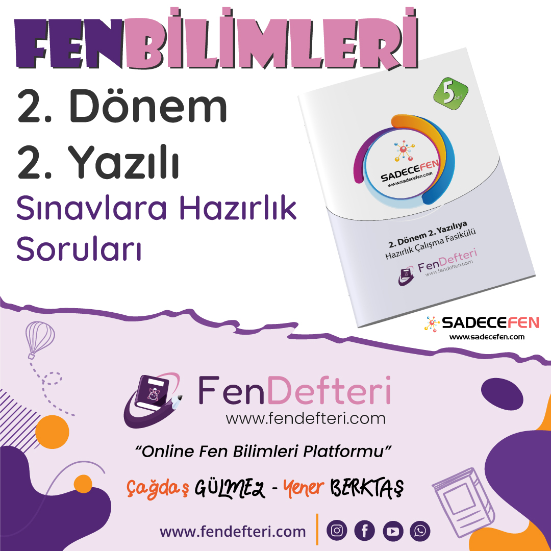 8. Sınıf Fen Bilimleri 2. Dönem 2. Yazılı Kağıdı ve Çözümleri - Görsel 1